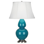 Double Gourd Table Lamp - Peacock / Ivory Shade