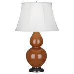 Double Gourd Table Lamp - Cinnamon / Ivory Shade