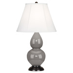 Double Gourd Table Lamp - Smokey Taupe / Ivory Shade