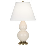 Double Gourd Table Lamp - Bone / Pearl Dupioni Shade