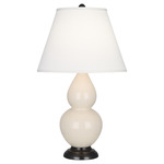 Double Gourd Table Lamp - Bone / Pearl Dupioni Shade