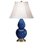 Double Gourd Table Lamp - Marine Blue / Ivory Shade