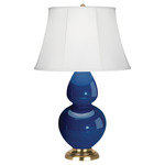 Double Gourd Table Lamp - Marine Blue / Ivory Shade