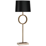 Logan Buffet Table Lamp - Black Parchment / Aged Brass