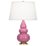 Triple Gourd Small Table Lamp - Schiaparelli Pink / Pearl Dupioni