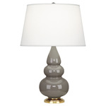 Triple Gourd Small Table Lamp - Smoky Taupe / Pearl Dupioni