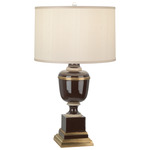 MM Annika Table Lamp - Natural Brass / Cloud Cream Silk / Chocolate Lacquered