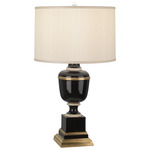 MM Annika Table Lamp - Natural Brass / Cloud Cream Silk / Black Lacquered