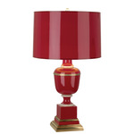 MM Annika Table Lamp - Natural Brass / Red Opaque Parchment / Red Lacquered