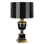 MM Annika Table Lamp - Natural Brass / Black Opaque Parchment / Black Lacquered