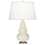 Triple Gourd Small Table Lamp - Bone / Pearl Dupioni