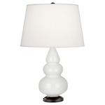 Triple Gourd Small Table Lamp - Lily / Pearl Dupioni