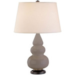 Triple Gourd Small Table Lamp - Smoky Taupe / Pearl Dupioni