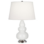 Triple Gourd Small Table Lamp - Lily / Pearl Dupioni