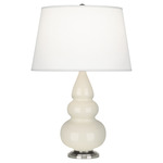 Triple Gourd Small Table Lamp - Bone / Pearl Dupioni