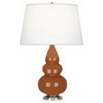 Triple Gourd Small Table Lamp - Cinnamon / Pearl Dupioni