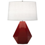 Delta Table Lamp - Oxblood / Oyster Linen