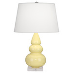 Triple Gourd Small Table Lamp - Butter / Pearl Dupioni