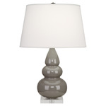 Triple Gourd Small Table Lamp - Smokey Taupe / Pearl Dupioni