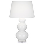 Triple Gourd Table Lamp - Lily / Pearl Dupioni