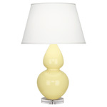 Double Gourd Table Lamp - Butter / Pearl Dupioni Shade