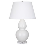 Double Gourd Table Lamp - Lily / Pearl Dupioni Shade