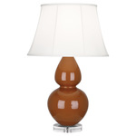 Double Gourd Table Lamp - Cinnamon / Ivory Shade
