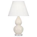 Double Gourd Table Lamp - Bone / Pearl Dupioni Shade