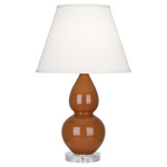 Double Gourd Table Lamp - Cinnamon / Pearl Dupioni Shade