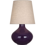 June Table Lamp - Amethyst / Buff Linen