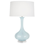 Pike Table Lamp - Baby Blue / Pearl Dupioni