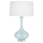 Pike Table Lamp - Baby Blue / Pearl Dupioni