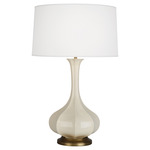 Pike Table Lamp - Bone / Pearl Dupioni