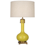 Athena Table Lamp - Citron / Heather Linen