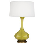 Pike Table Lamp - Citron / Pearl Dupioni