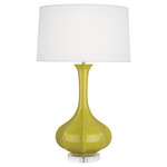 Pike Table Lamp - Citron / Pearl Dupioni