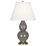 Double Gourd Table Lamp - Ash / Pearl Dupioni Shade