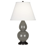 Double Gourd Table Lamp - Ash / Pearl Dupioni Shade