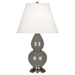 Double Gourd Table Lamp - Ash / Pearl Dupioni Shade