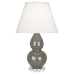 Double Gourd Table Lamp - Ash / Pearl Dupioni Shade