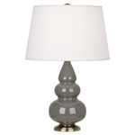 Triple Gourd Small Table Lamp - Ash / Pearl Dupioni