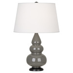 Triple Gourd Small Table Lamp - Ash / Pearl Dupioni