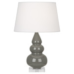 Triple Gourd Small Table Lamp - Ash / Pearl Dupioni