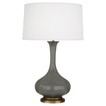 Pike Table Lamp - Ash / Pearl Dupioni