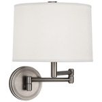 Sofia Swing Arm Wall Light - Dark Antique Nickel / White Linen