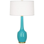 Delilah Table Lamp - Egg Blue / Oyster Linen