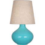 June Table Lamp - Egg Blue / Buff Linen