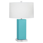 Harvey Table Lamp - Egg Blue / Oyster Linen