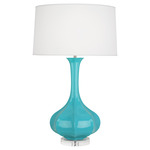 Pike Table Lamp - Egg Blue / Pearl Dupioni