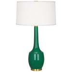 Delilah Table Lamp - Emerald Green / Oyster Linen